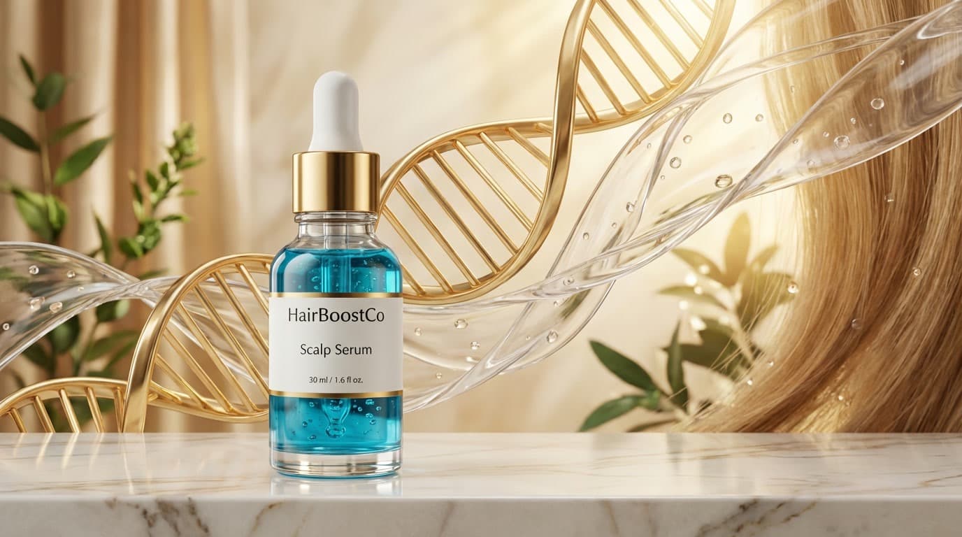 HairBoostCo Scalp Serum bottle with dropper